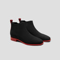 VIVAIA 스퀘어 토우 첼시 부츠 Ryan Slip-On 블랙&레드