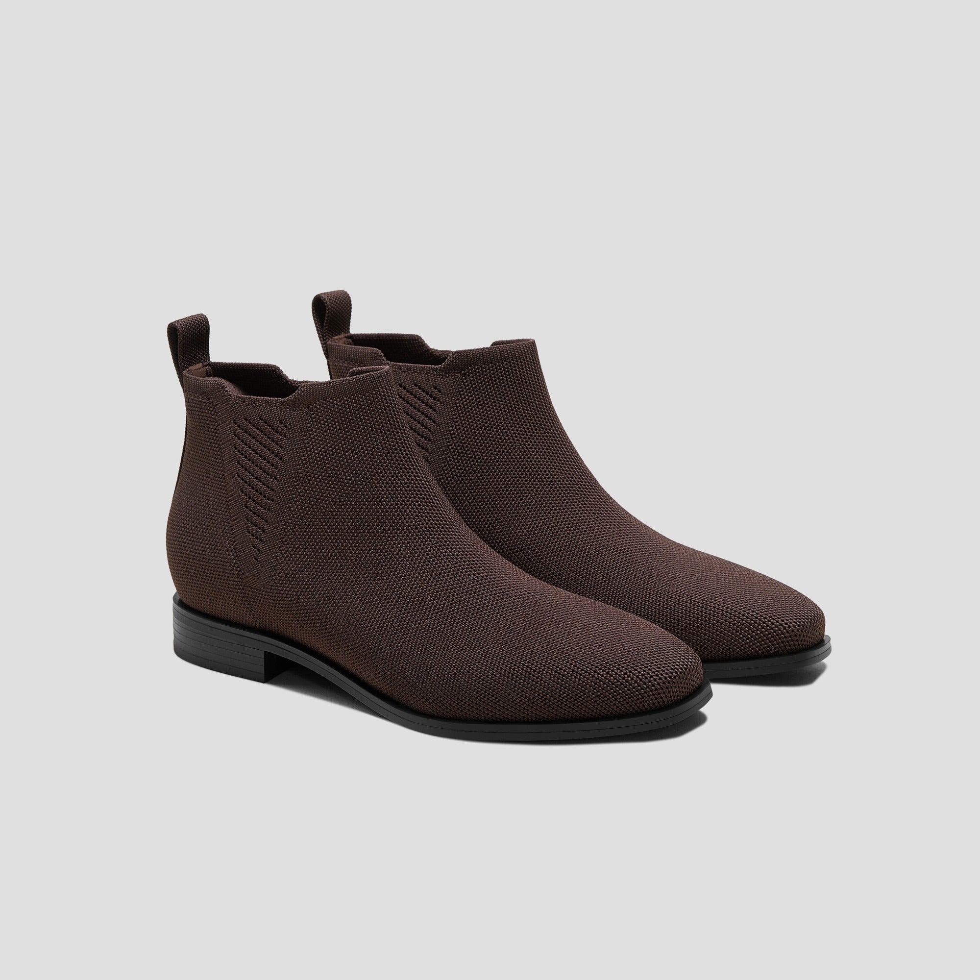 VIVAIA 스퀘어 토우 첼시 부츠 Ryan Slip-On 다크 초콜릿