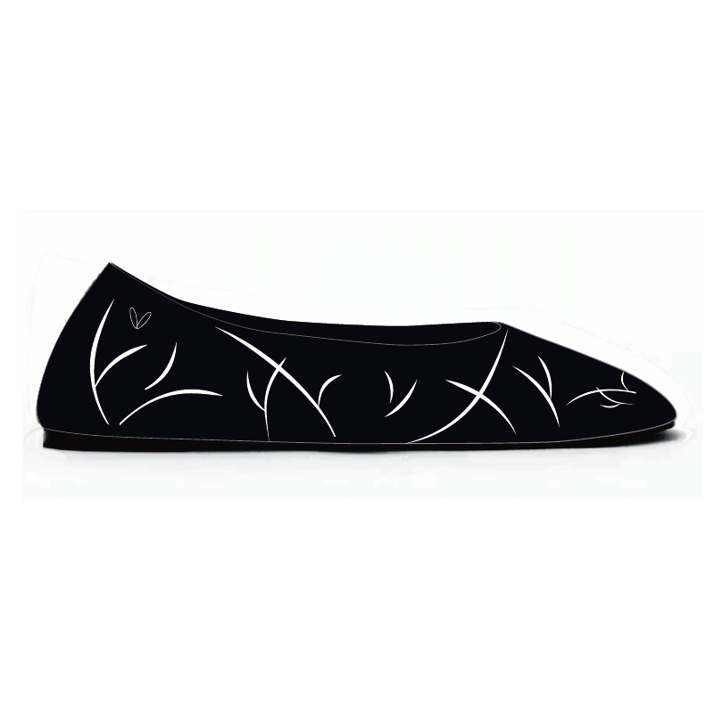 미니 스퀘어 토 벨벳 플랫 (Jazura)